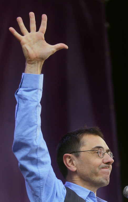 Monedero, en la reciente manifestación del partido en Madrid.